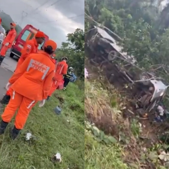 Quatro morrem após micro-ônibus capotar na BR-324 e testemunha desabafa: 'Graças a Deus contando a história'