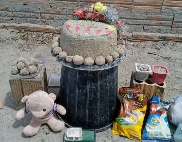 Menino de dois anos tem festa de aniversário com doces e bolo de areia; video viralizou nas redes sociais