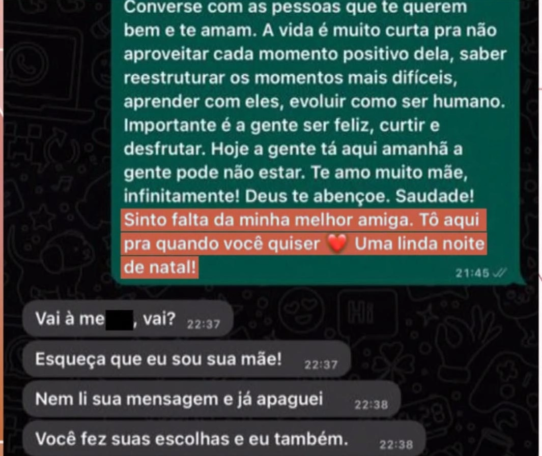 Prints expostos por Larissa Manoela mostram que mãe a xingou na véspera do Natal: “Vai à merda”