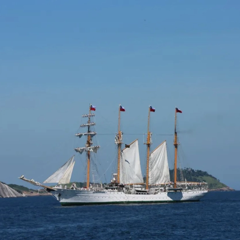 Navio-Escola da Marinha chilena estará aberto à visitação em Salvador no domingo; veja detalhes