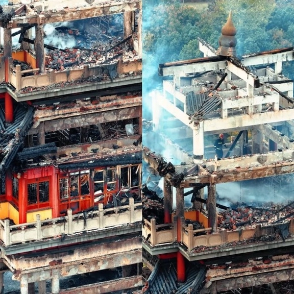 Incêndio destrói templo de 1.500 anos na China; causa pode ter sido uso de incenso por turistas