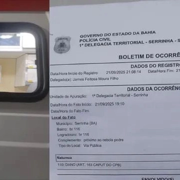Ambulância do SAMU é apedrejada na Bahia a caminho de atendimento