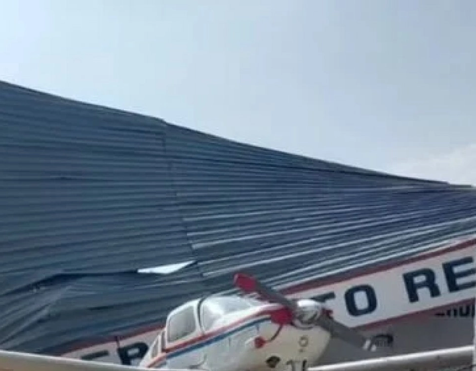 Ventania arranca telhado de aeroporto no sudoeste da Bahia