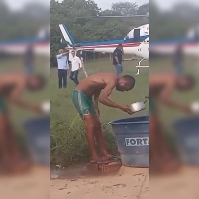 'E vai endoidar?': homem toma banho na frente de Jerônimo Rodrigues e vídeo viraliza