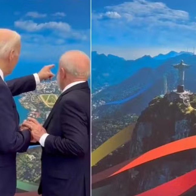 G20: De mãos dadas com Lula, Biden se encanta com Cristo Redentor; assista