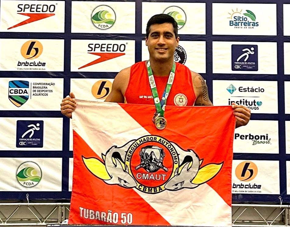 Bombeiro conquista duas medalhas de ouro na Copa Brasil de Natação em Águas Abertas