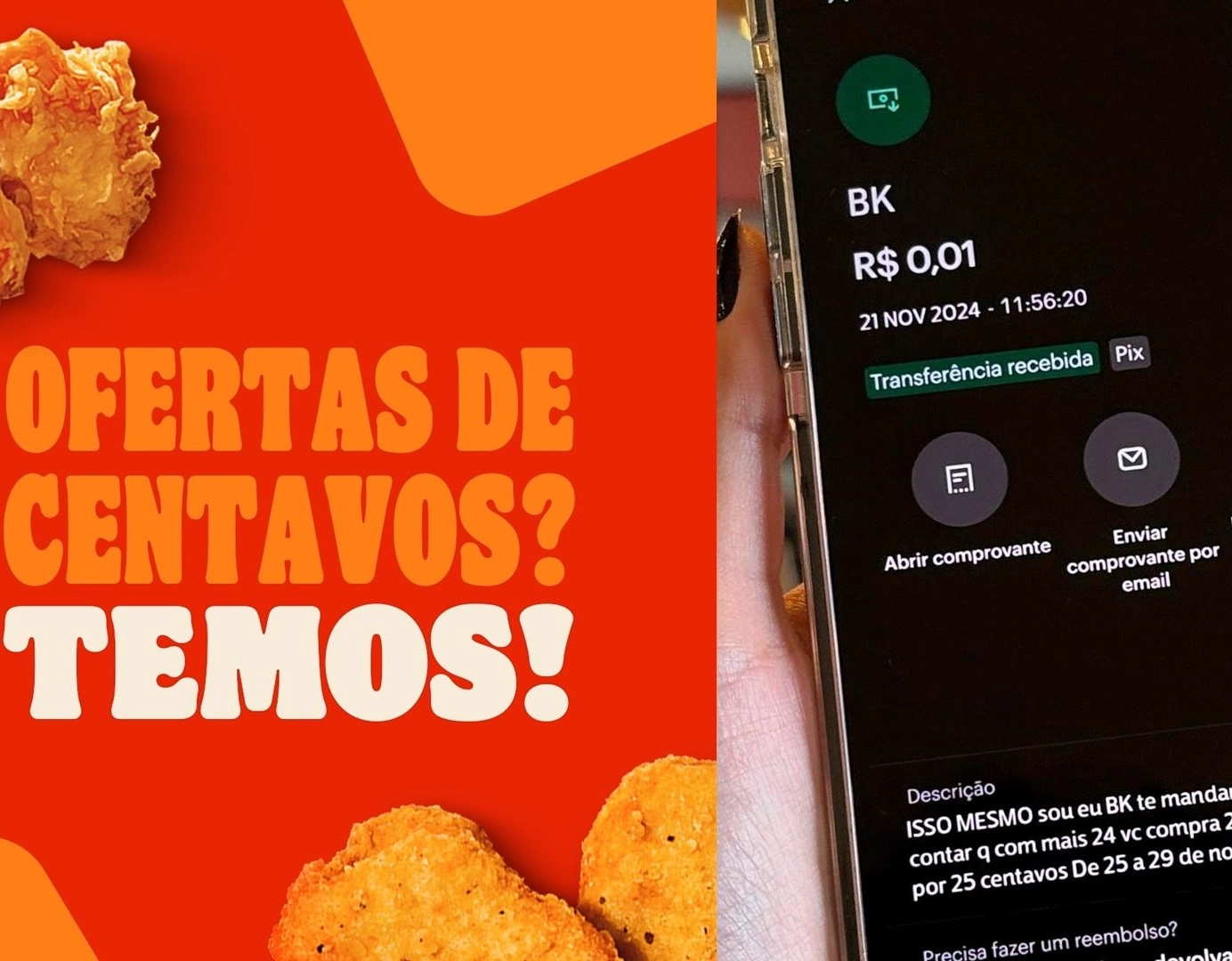 Burger King faz marketing inovador na Black Friday com Pix de R$ 0,01