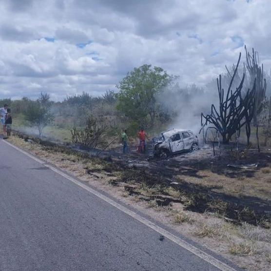 Mulher morre carbonizada após acidente na BA-120