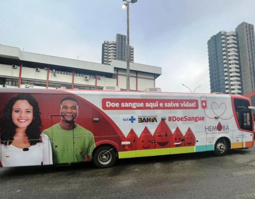 Ônibus de coleta do Hemoba estaciona no Shopping Bela Vista a partir desta terça