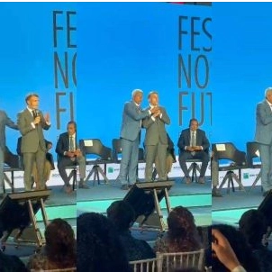 Jerônimo Rodrigues interrompe discurso de Macron durante evento em Salvador