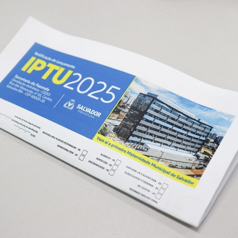 IPTU 2025: Prefeitura de Salvador inicia envio de boletos