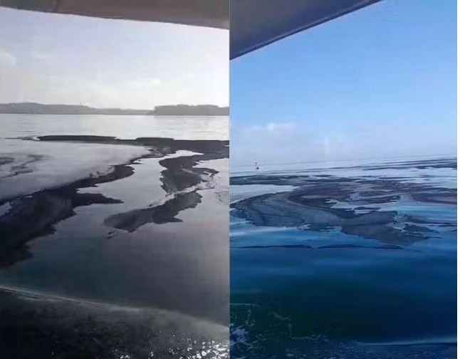 Mancha escura e oleosa é vista na Baía de Todos-os-Santos; Inema investiga origem