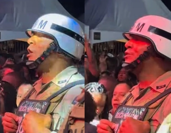 PM viraliza ao ser flagrado acompanhando música de Edson Gomes em show