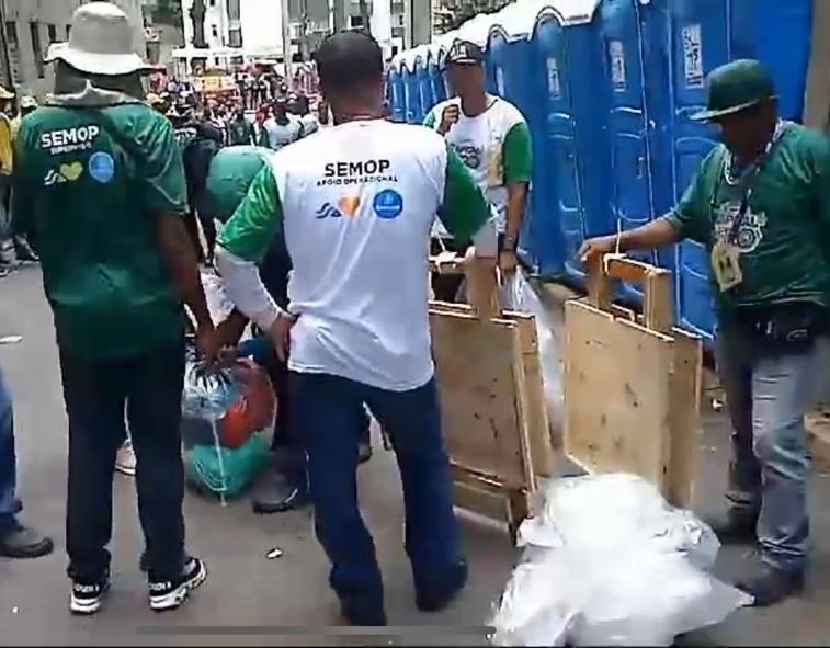 Alimentos em banheiros químicos são apreendidos na Barra; veja vídeo