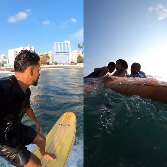 Surfista salva três pessoas de afogamento no Porto da Barra e filma tudo