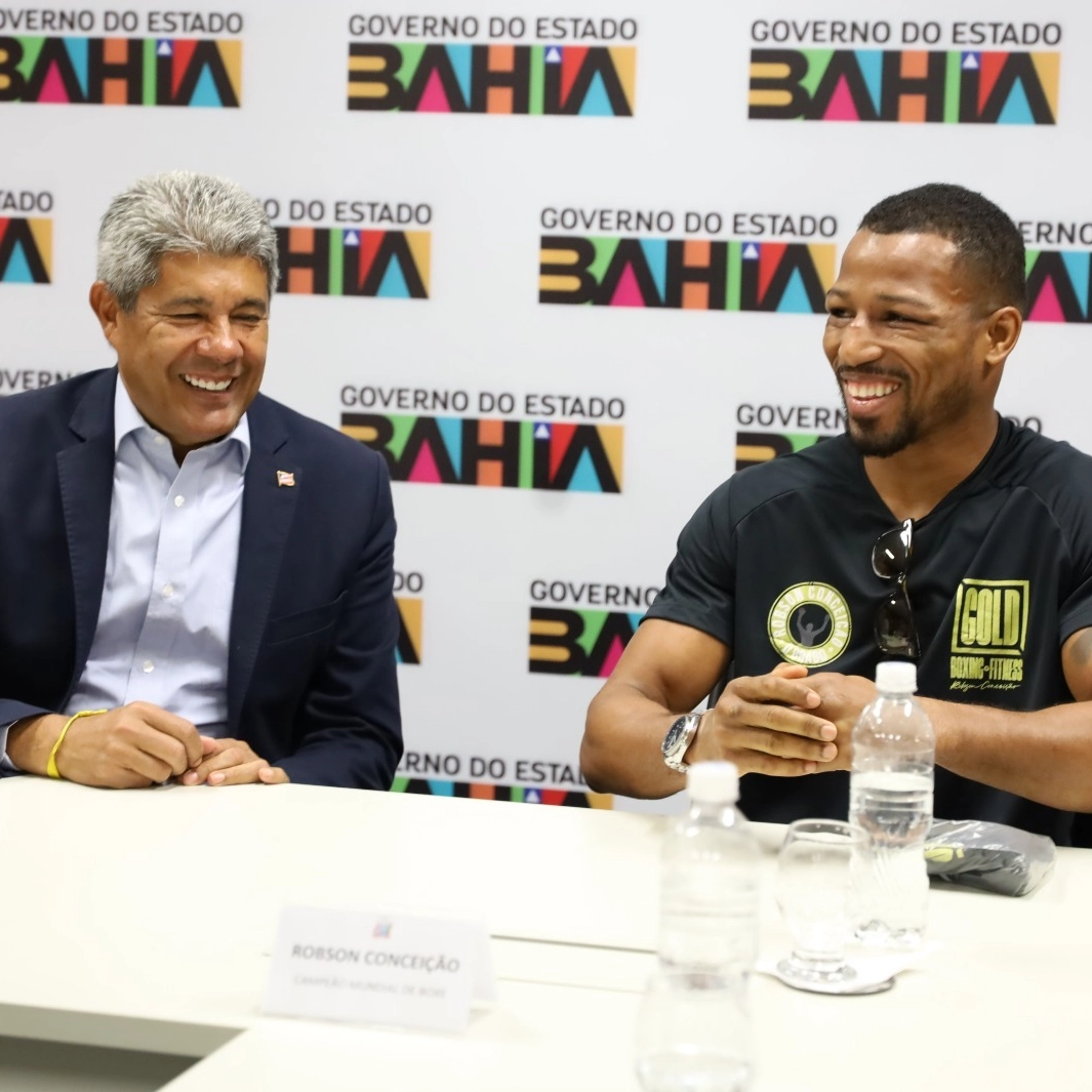 Governador da Bahia encontra Robson Conceição, campeão mundial de boxe