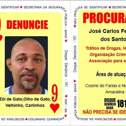 Baralho do Crime: líder do tráfico no Nordeste de Amaralina entra para lista da SSP